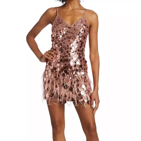Ramy brook mini dress rose gold rina dress 2 nwt - Picture 2 of 13